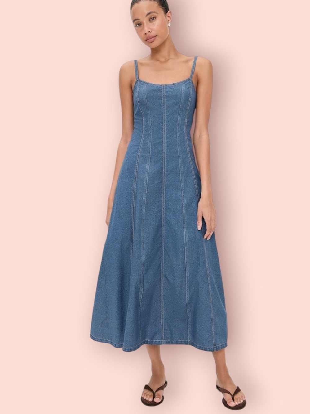 RAG & BONE Miramar Cotton Denim Midi Dress